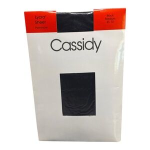 Vintage Cassidy Sheer To Waist Pantyhose MEDIUM Black Lycra Sheer